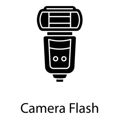 Kamera ekipmanları, kamera flaş katı simge tasarımı 