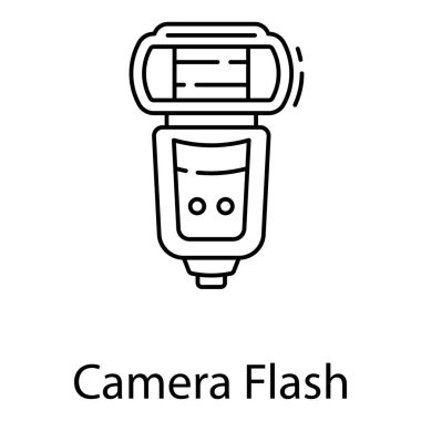 Kamera ekipmanı, kamera flaş çizgisi simgesi tasarımı 