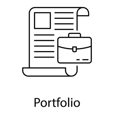 Business file vector, line design of business document 