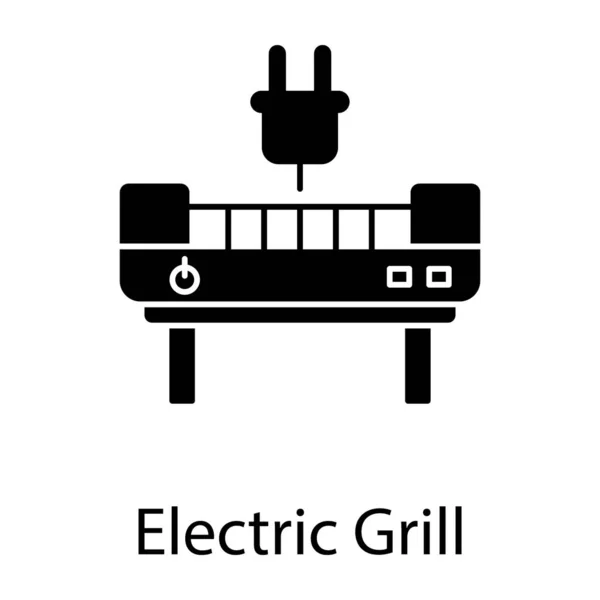 Elektrogrill Zum Kochen Grill Solides Symbol — Stockvektor
