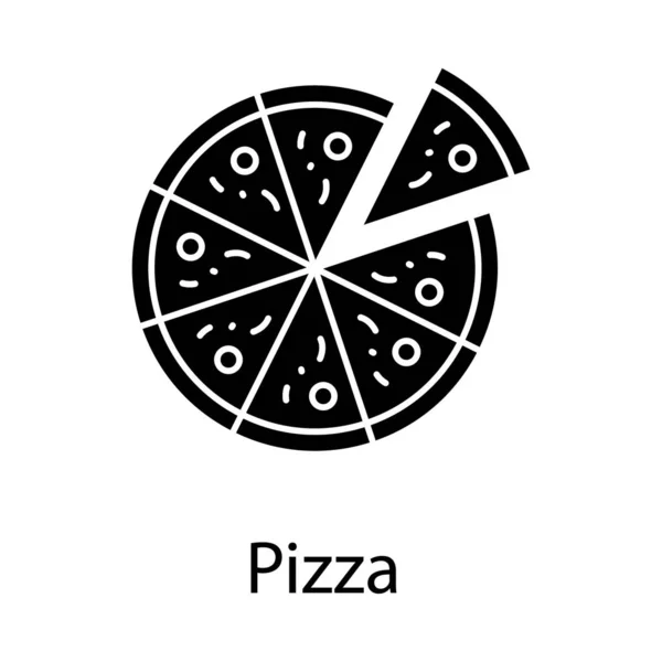 Vetor Ícone Sólido Pizza Italiana — Vetor de Stock