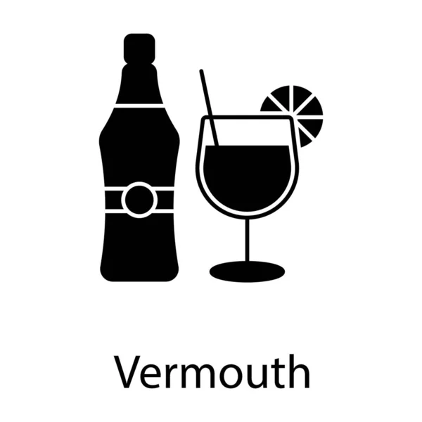 Bebida Vermut Icono Aislado Sobre Fondo Blanco — Vector de stock