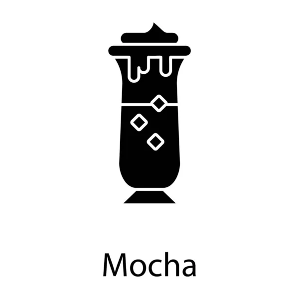 Copa Café Sobre Fondo Blanco Icono Glifo Moca — Vector de stock