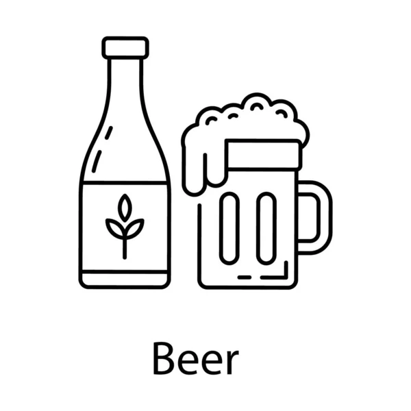 Cerveza Stein Vector Perfecto Para Bar Estilo Línea — Archivo Imágenes Vectoriales