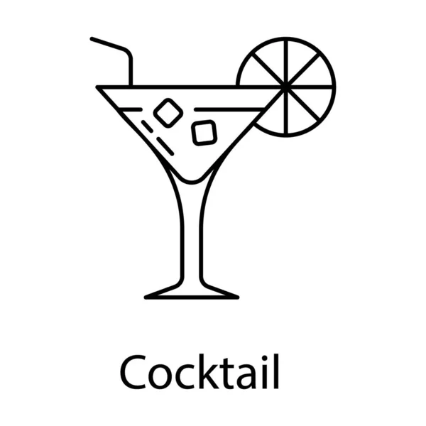 Refreshing Drink Martini Line Icon Design — Stock Vector