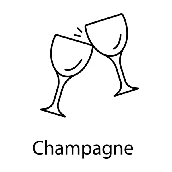 Nazdraví Vektor Čáry Šampaňského — Stockový vektor