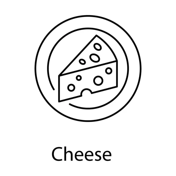 チーズアイコン ラインベクトルに由来する乳製品 — ストックベクタ