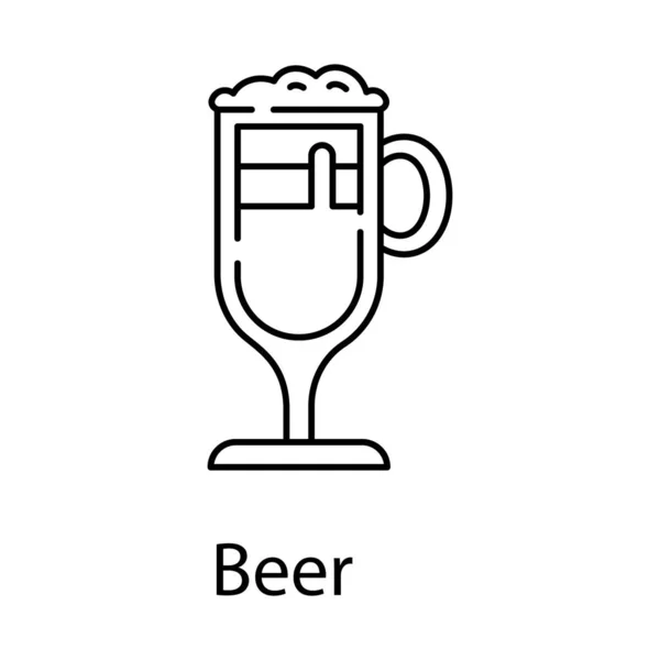Beer Stein Wektor Idealny Baru Stylu Line — Wektor stockowy