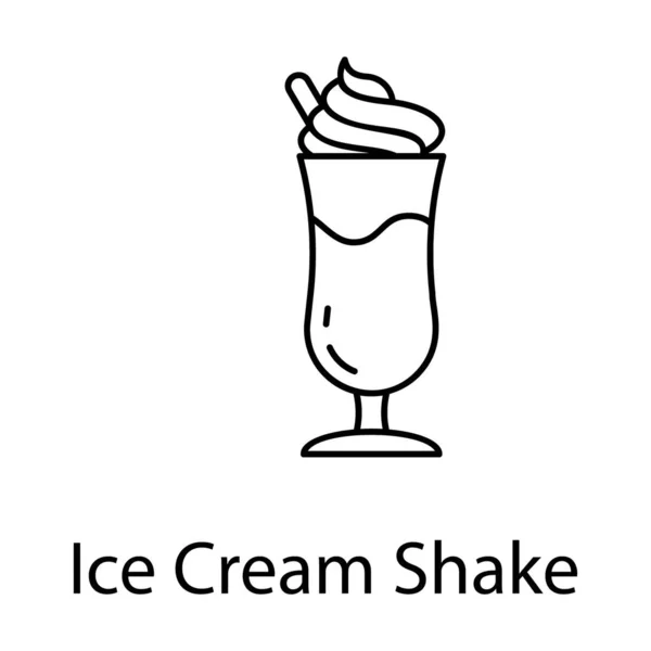 Ice Cream Shake Line Icon Vector — Stock Vector