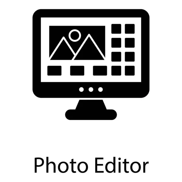 에디터 Photo Editor 알려진 그래픽 디자인 소프트웨어 — 스톡 벡터