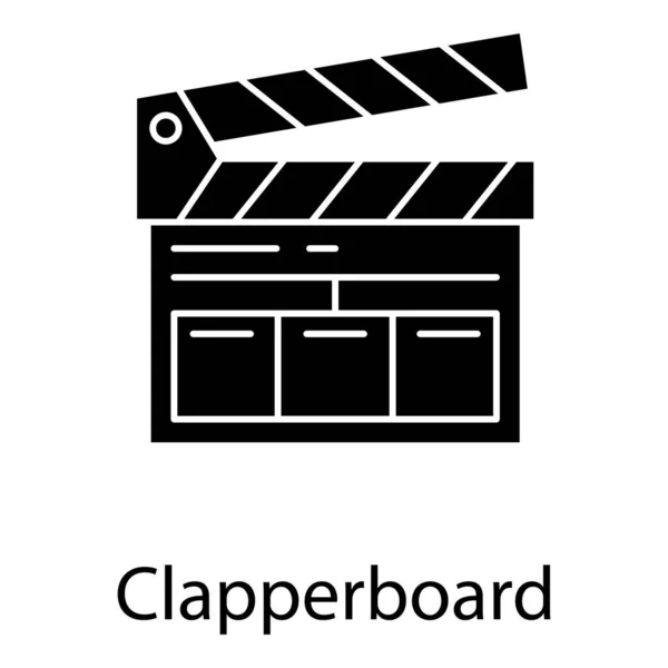 Vector Glifos Diseño Clapperboard — Vector de stock