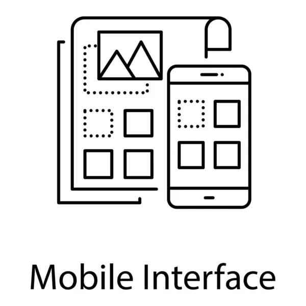 Mobile Interface Vektor Liniendesign Editierbarer Vektor — Stockvektor