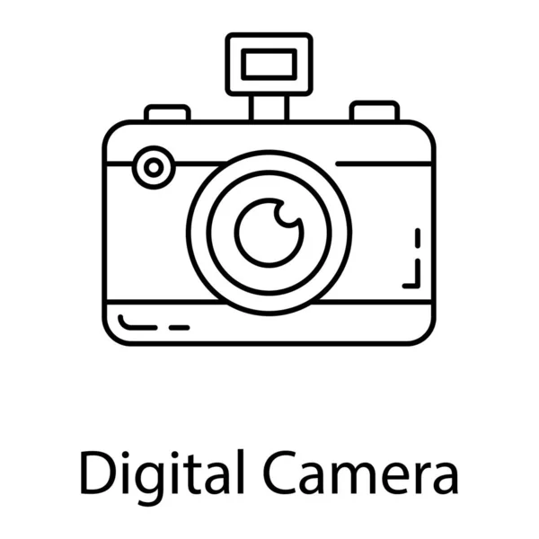 Camera Vector Line Design Polaroid Photography Camera — Stock Vector