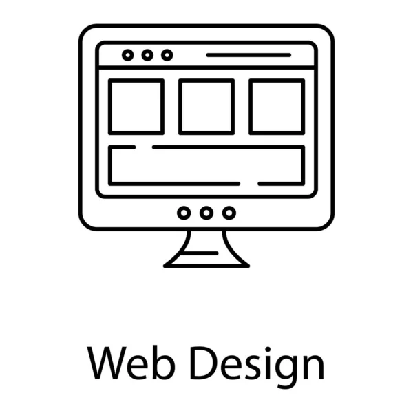 Line Web Design Design Zeilenvektor — Stockvektor