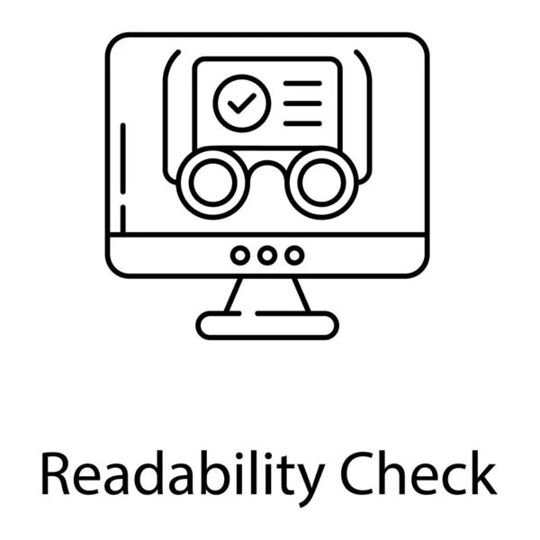 Readability Check Vector Line Icon Proofreading — Stockvector