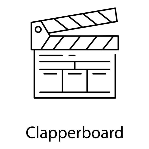 Línea Vector Diseño Clapperboard — Vector de stock