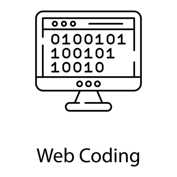 Line Design Web Coding — Stock Vector