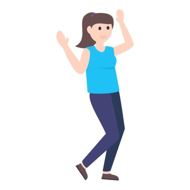 Beyaz arka planda izole edilmiş sevimli genç kız karakteri..