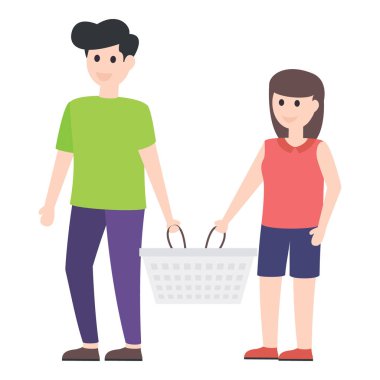 Düz karakter biçiminde piknik vektörü beyaz arkaplanda izole edildi.