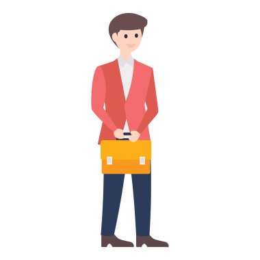 Moda düz vektör tarzında bir iş adamı karakteri 