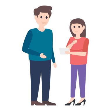 İş arkadaşı karakter düz vektör. Web ve mobil Ui / Ux için kullanılabilir