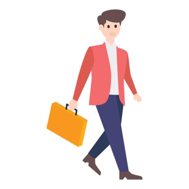 Moda düz vektör tarzında bir iş adamı karakteri 