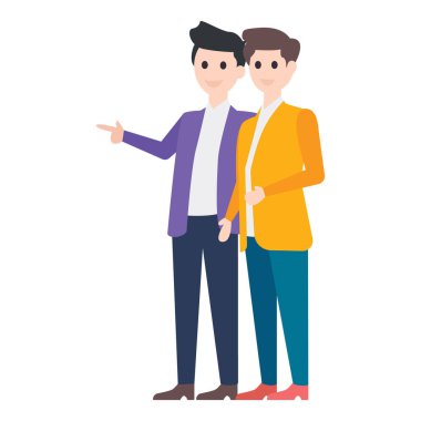 Beyaz arkaplan üzerinde meslektaş vektör karakterinin düz modayı.