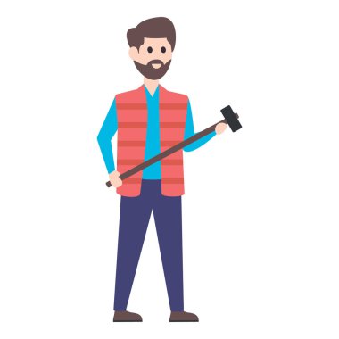 Web tasarımı için demirci vektörünün basit modern biçim karakteri