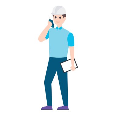 Akıllı telefonda konuşan adam, telefonda konuşan vektör düz karakter.