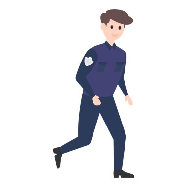 Temiz arka planda izole edilmiş güvenlik adamı vektörü. 