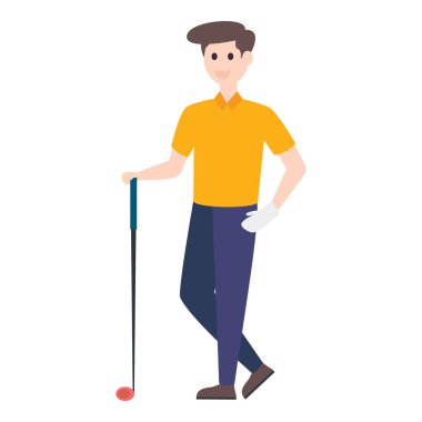 Golf oyuncusu erkek atlet, spor vektörü. 
