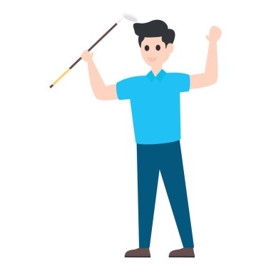 Golf oyuncusu erkek atlet, spor vektörü. 