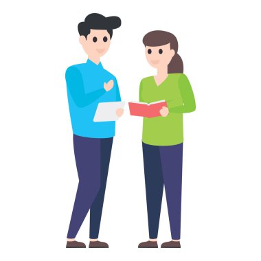 Ofis çalışanlarının modaya uygun imajı düz karakter