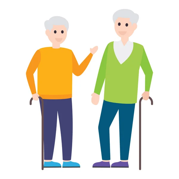 Äldre Par Ikon Pensionärssymbol Äldre Eller Äldre Par — Stock vektor