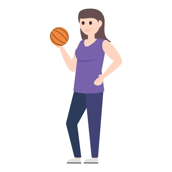 Basketball Joueur Tenant Ballon Personnage Plat Pour Les Applications Mobiles — Image vectorielle
