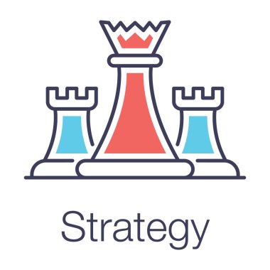 Satranç taşı simgesi tasarımı düz vektör 