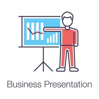 Flat graphical presentation icon vector 