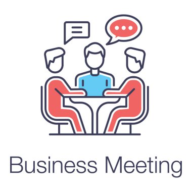 İş görüşmesi simgesinin düz vektör tasarımı.