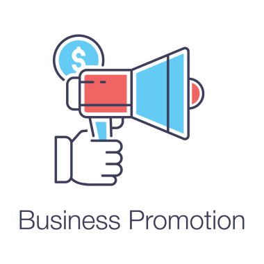 El ele tutuşan megafon, iş tanıtım simgesi.