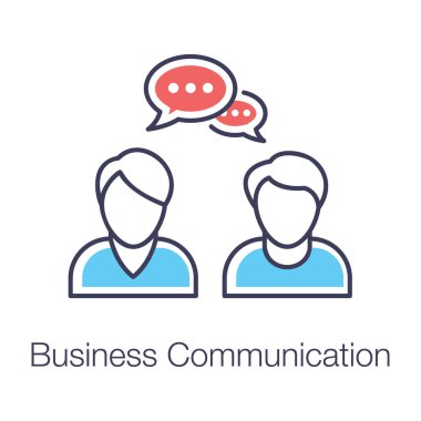 İş iletişimi simgesinin düz vektör tasarımı.