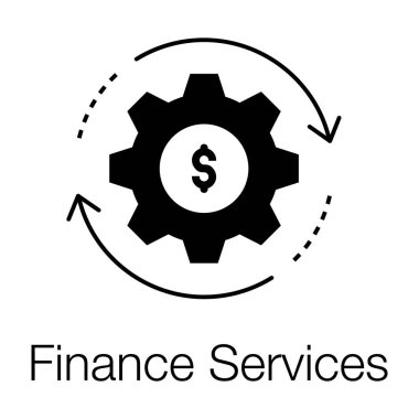 Dolar içeriden vites, finans servisi simgesi.