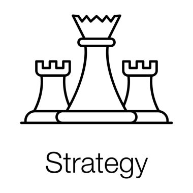 Satranç parçası simge tasarım hattı vektör 