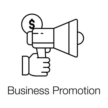 El ele tutuşan megafon, iş tanıtım simgesi.
