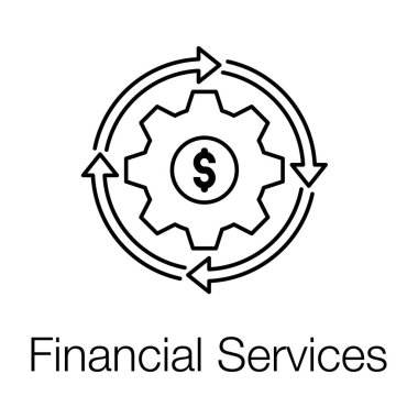 Dolar içeriden vites, finans servisi simgesi.