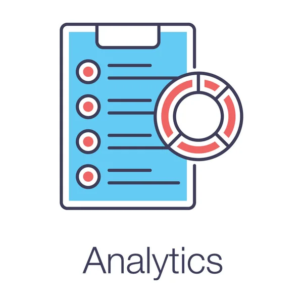 Business Report Data Analytics Icon Flat Design — Stock Vector