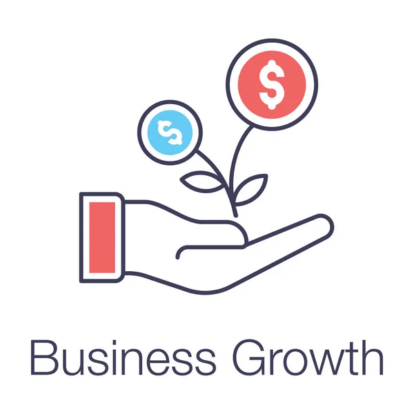 平面设计中的财务增长或业务增长图标 — 图库矢量图片