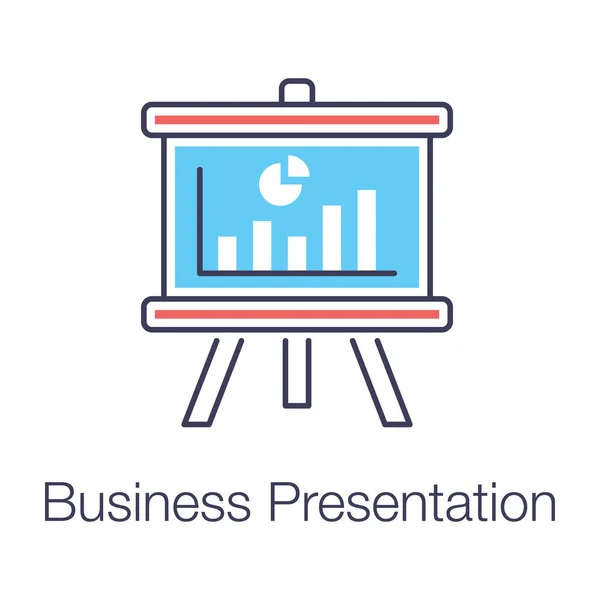 Flat Design Icon Business Graphical Presentation — ストックベクタ