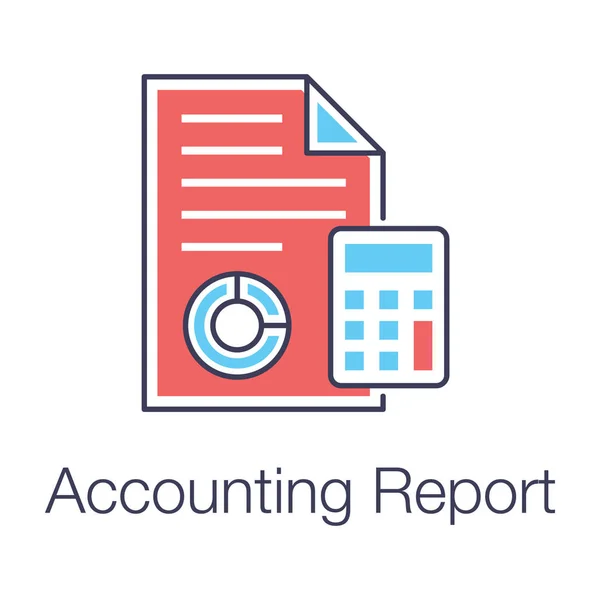 Kalkulačka Obchodní Zpráva Vektor Rozpočtového Účetnictví — Stockový vektor