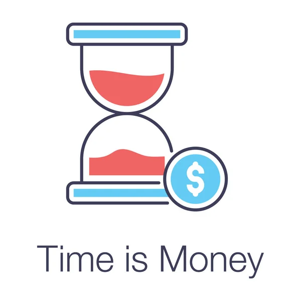光明正大的时间象征是钱 有沙漏的美元 — 图库矢量图片