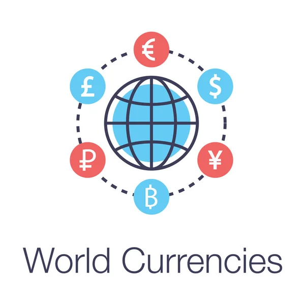 Global Exchange Global Currency Concept Flat Icon — ストックベクタ